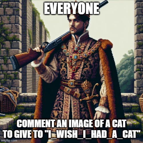 a noble, ranger | EVERYONE; COMMENT AN IMAGE OF A CAT TO GIVE TO "I_WISH_I_HAD_A_CAT" | image tagged in a noble ranger | made w/ Imgflip meme maker