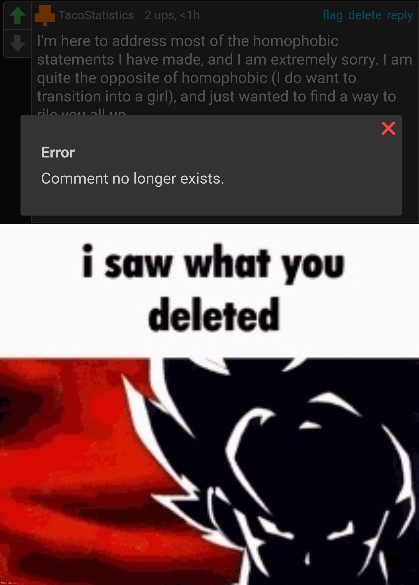 image tagged in i saw what you deleted | made w/ Imgflip meme maker