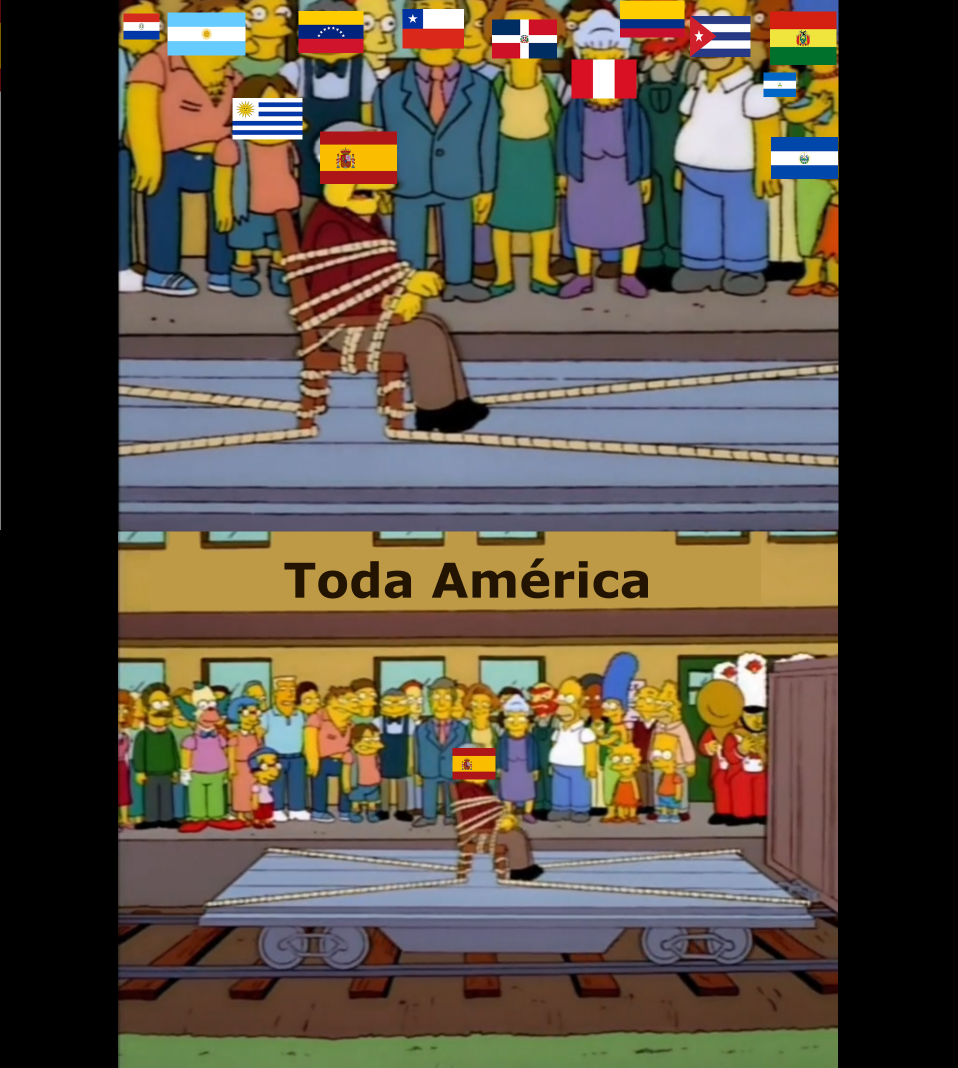 Los Simpson - Latinoamérica/Hispanoamérica se separa de España Blank Meme Template