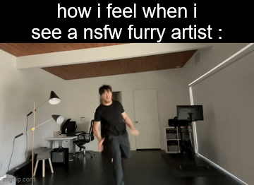 Animated GIF showing an expression that combines playful reluctance and invitation