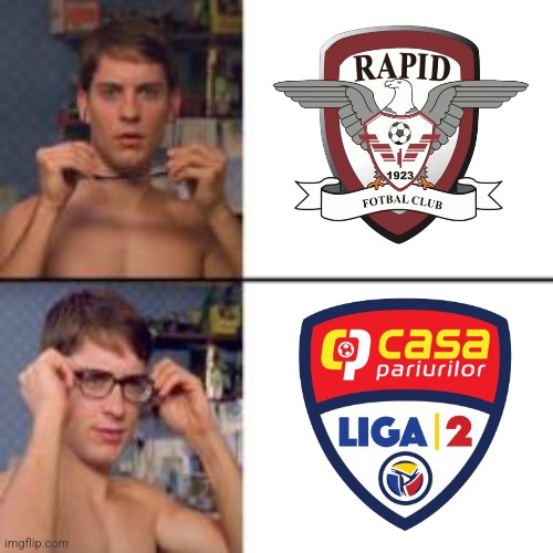 AS FC Buzau-Rapid 1:1. | image tagged in peter parker glasses,rapid,liga 2,superliga,romania,disgrace | made w/ Imgflip meme maker