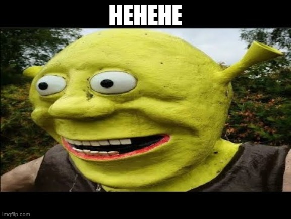 Surprised Shrek | HEHEHE | image tagged in surprised shrek | made w/ Imgflip meme maker