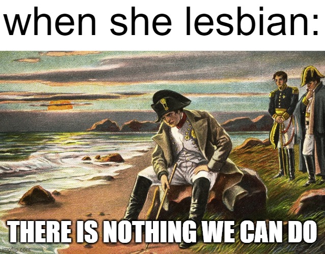 basically if she said she lesbian, respect that | when she lesbian:; THERE IS NOTHING WE CAN DO | image tagged in napoleon | made w/ Imgflip meme maker