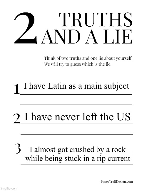 2 truths and a lie imgflip
