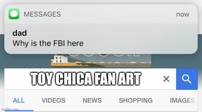 why is the FBI here? | TOY CHICA FAN ART | image tagged in why is the fbi here | made w/ Imgflip meme maker