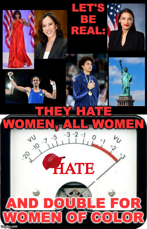 Dispatches from The Handmaid's Tale: what's WRONG with the Right? | LET'S
BE
REAL:; THEY HATE WOMEN, ALL WOMEN; AND DOUBLE FOR
WOMEN OF COLOR | image tagged in irony meter,women,misogyny,people of color,maga | made w/ Imgflip meme maker