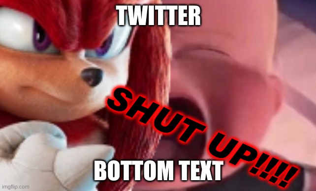 twitter moment 3 & knuckles | TWITTER; SHUT UP!!!! BOTTOM TEXT | image tagged in boss baby crying,knuckles,twitter,x,immature,crybabies | made w/ Imgflip meme maker