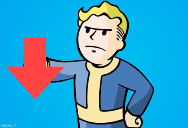 Vault Boy Thumbs Down | image tagged in vault boy thumbs down | made w/ Imgflip meme maker