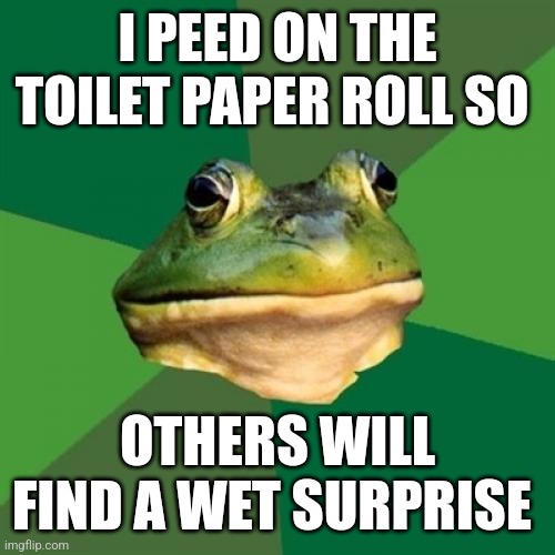 Nooo | I PEED ON THE TOILET PAPER ROLL SO; OTHERS WILL FIND A WET SURPRISE | made w/ Imgflip meme maker