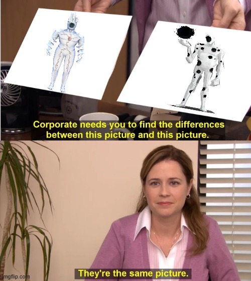 Image Title | image tagged in there is no difference,the spot,minos prime,they're the same picture,black hole-ahh face,why tf are you reading the tags | made w/ Imgflip meme maker