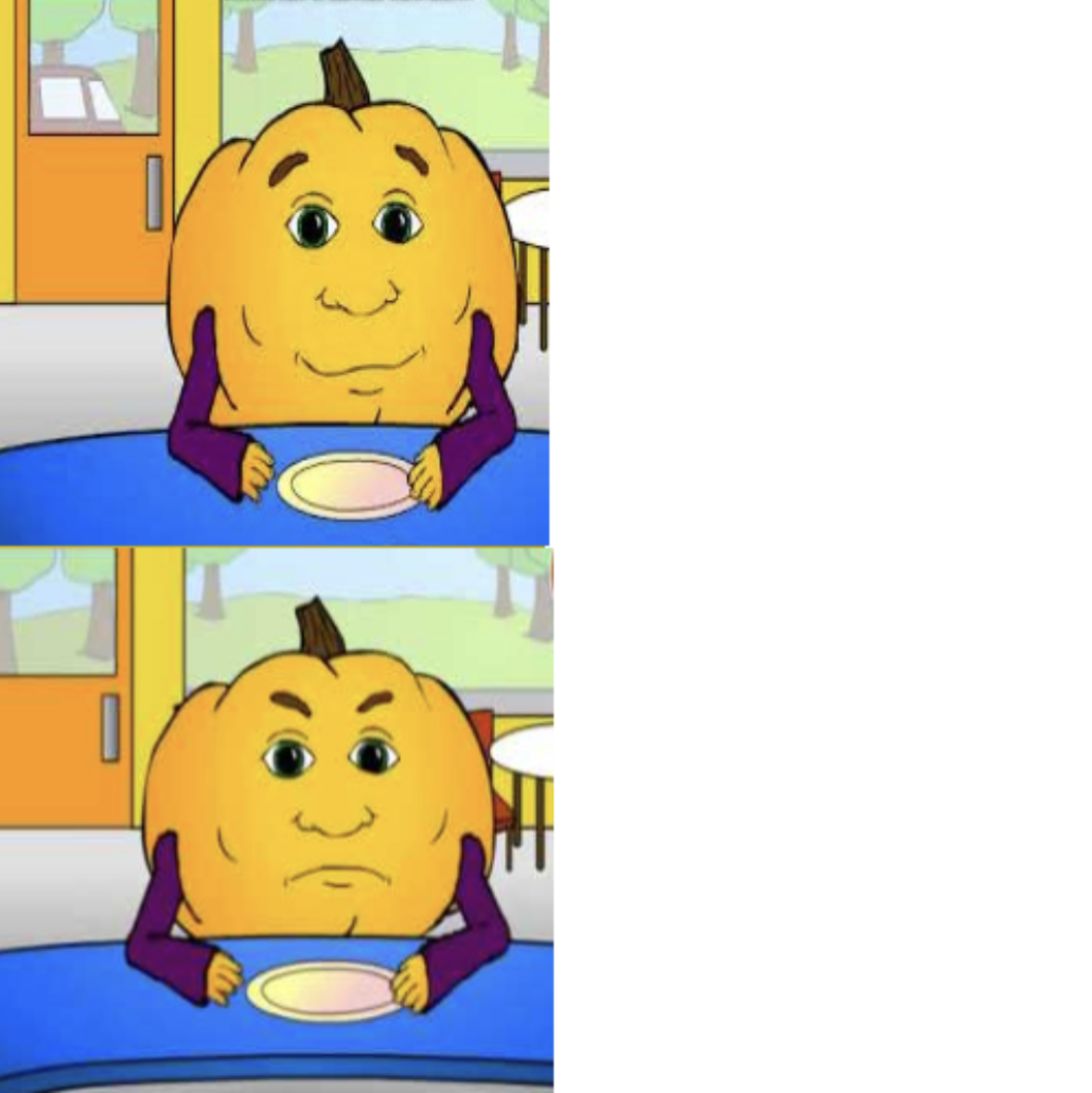 Dissatisfied Hungry Pumpkin Blank Meme Template