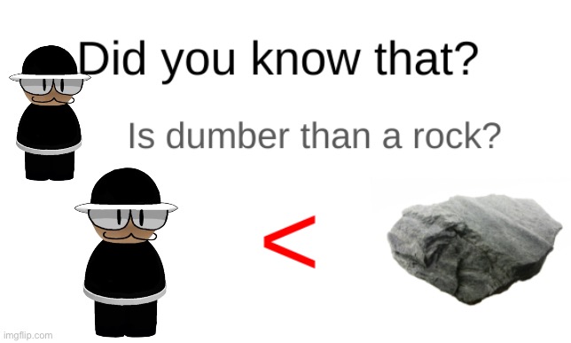 He is not human he doesn’t like skibidi | image tagged in did you know that blank is dumber than a rock | made w/ Imgflip meme maker