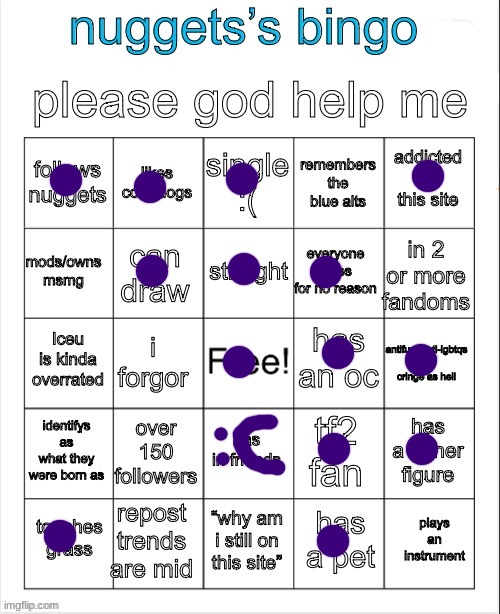 nuggets’s bingo | image tagged in nuggets s bingo | made w/ Imgflip meme maker