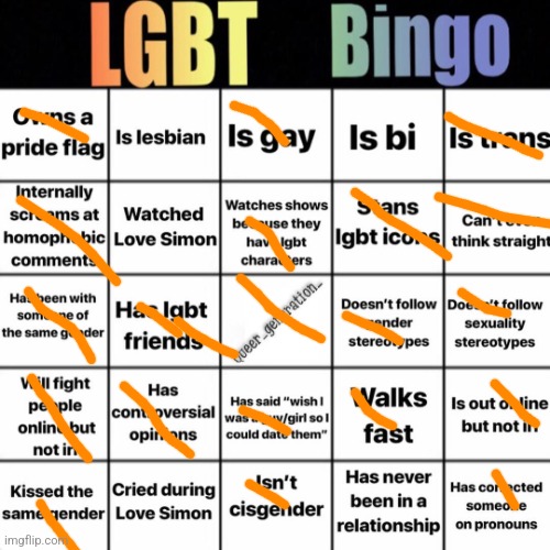 LGBTQ bingo | image tagged in lgbtq bingo | made w/ Imgflip meme maker