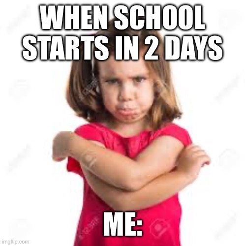 School in 2 days | WHEN SCHOOL STARTS IN 2 DAYS; ME: | image tagged in school,soon,mad,7hoursofrandomstuff,meme | made w/ Imgflip meme maker