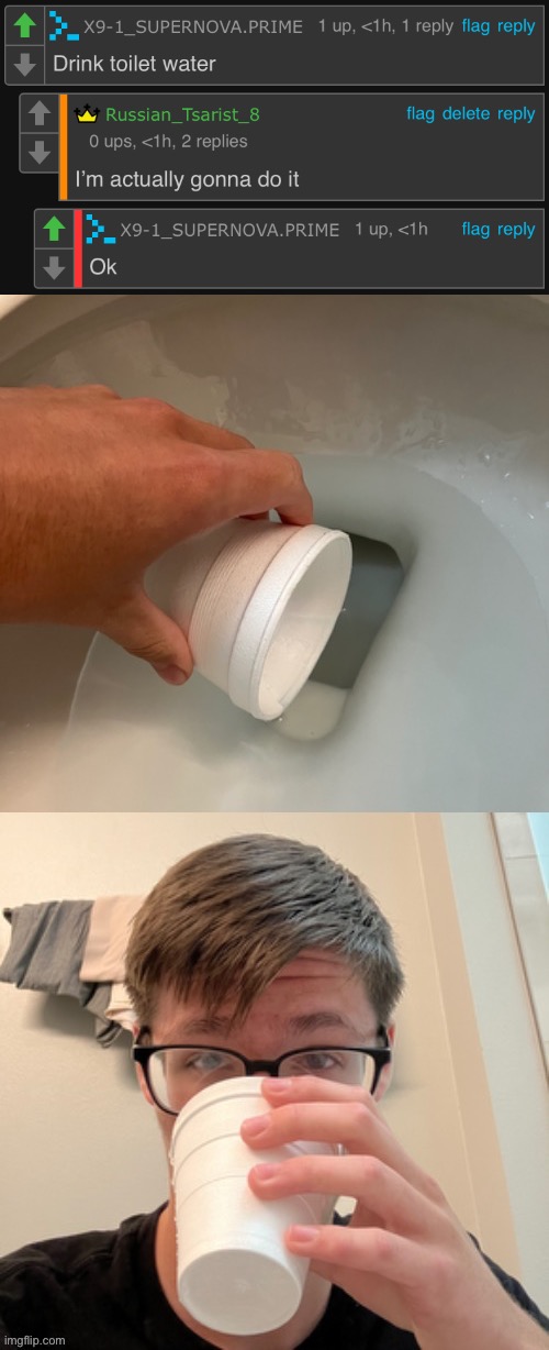 Hopefully I’m not gonna be sick tomorrow. The water tasted slightly sweet ☠️☠️☠️ | made w/ Imgflip meme maker