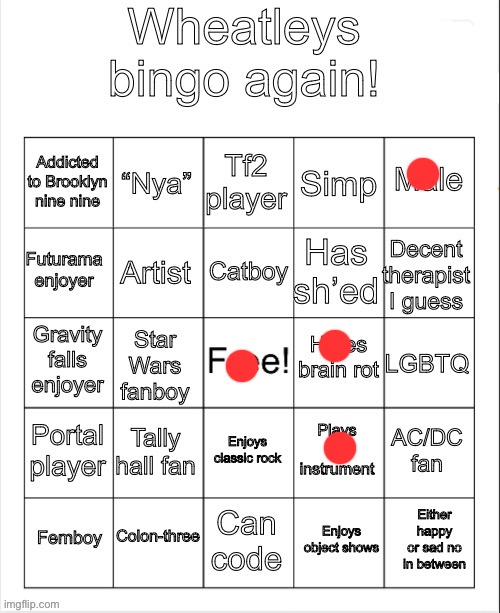 None of y’all are like me | image tagged in wheatleys bingo again | made w/ Imgflip meme maker