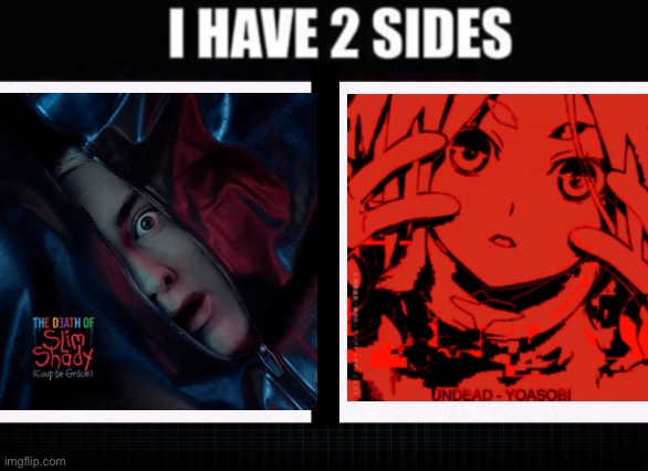 I have two sides | image tagged in i have two sides | made w/ Imgflip meme maker