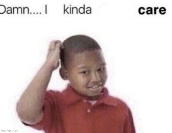 Damn...I kinda don't care | image tagged in damn i kinda don't care | made w/ Imgflip meme maker