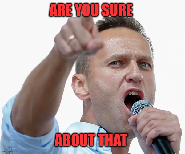Alexei Navalny | ARE YOU SURE ABOUT THAT | image tagged in alexei navalny | made w/ Imgflip meme maker