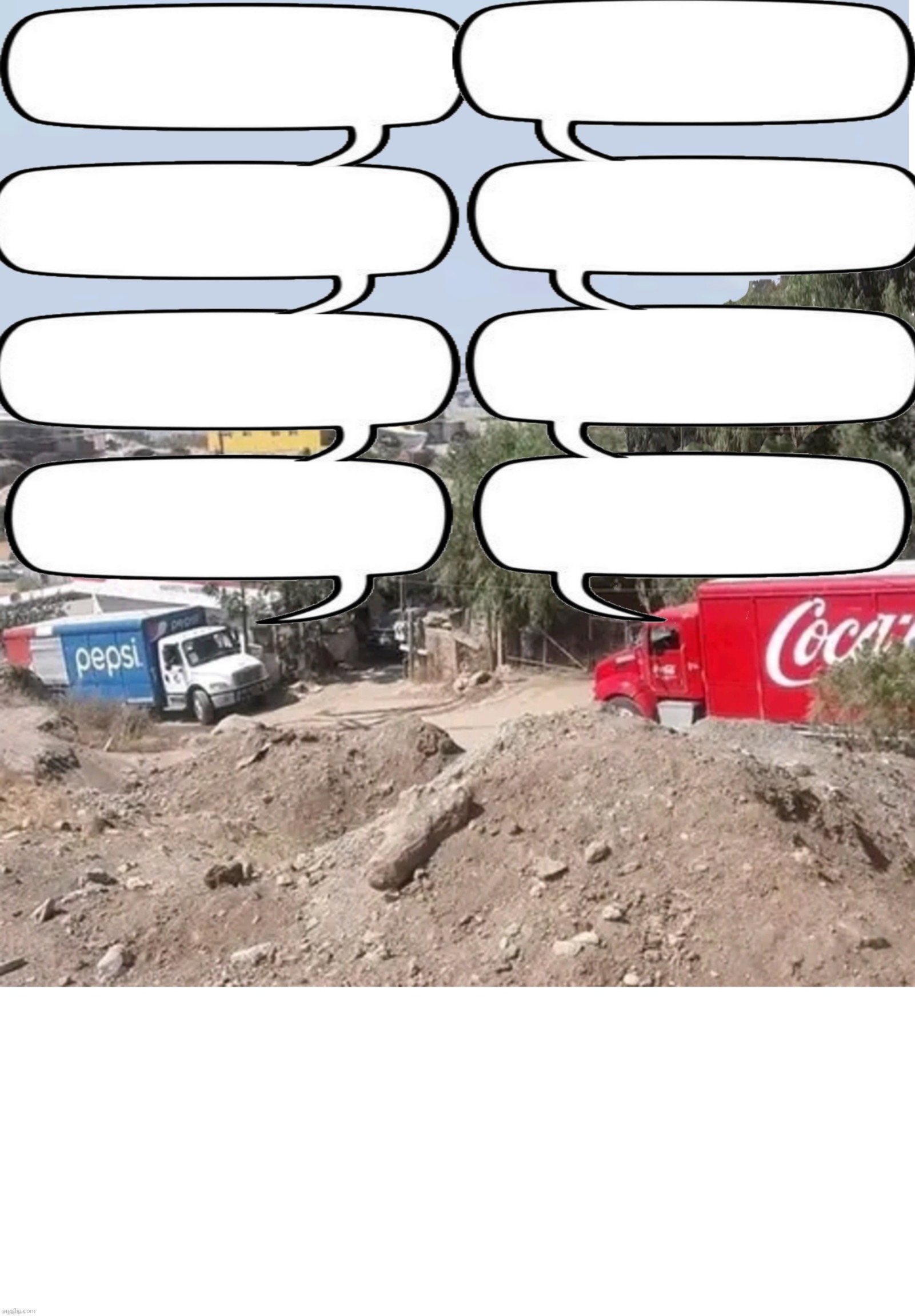 High Quality camion de coca contra camion de pepsi Blank Meme Template