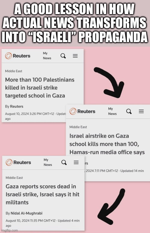 Passive voice and its consequences | A GOOD LESSON IN HOW ACTUAL NEWS TRANSFORMS INTO “ISRAELI” PROPAGANDA | made w/ Imgflip meme maker