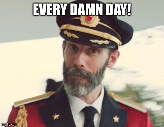 Captain Obvious | EVERY DAMN DAY! | image tagged in captain obvious | made w/ Imgflip meme maker