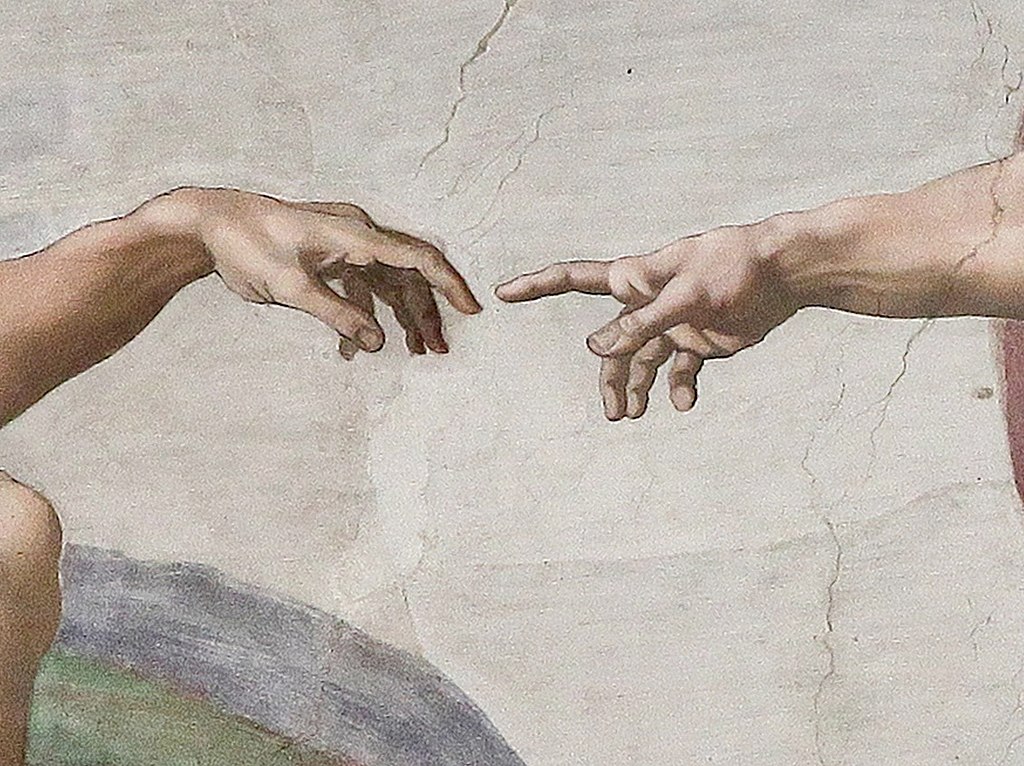 Creation of Adam close up Blank Meme Template