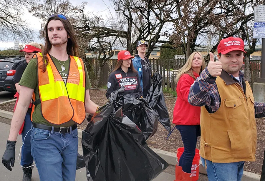 High Quality Scott Presler Cleaning Up Portland Blank Meme Template