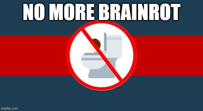 https://imgflip.com/m/AntiBrainRot NO MORE BRAINROT | NO MORE BRAINROT | image tagged in anti brainrot flag | made w/ Imgflip meme maker