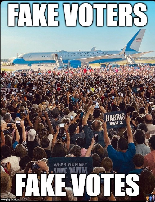 Riggers | FAKE VOTERS; FAKE VOTES | image tagged in kamala harris,donald trump,stolen,election,voter fraud | made w/ Imgflip meme maker