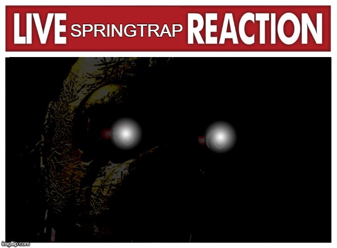 Live Spingtrap Reaction | image tagged in fnaf 3 | made w/ Imgflip meme maker