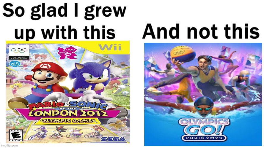 The new Olympics game is terrible | image tagged in so glad i grew up with this,mario,sonic,olympics | made w/ Imgflip meme maker