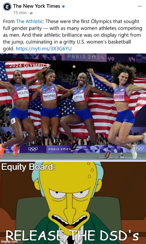 This is Equity... not equality. As Kamala Harris says: There's a huge difference | Equity Board:; RELEASE THE DSD's | image tagged in olympics,woke | made w/ Imgflip meme maker