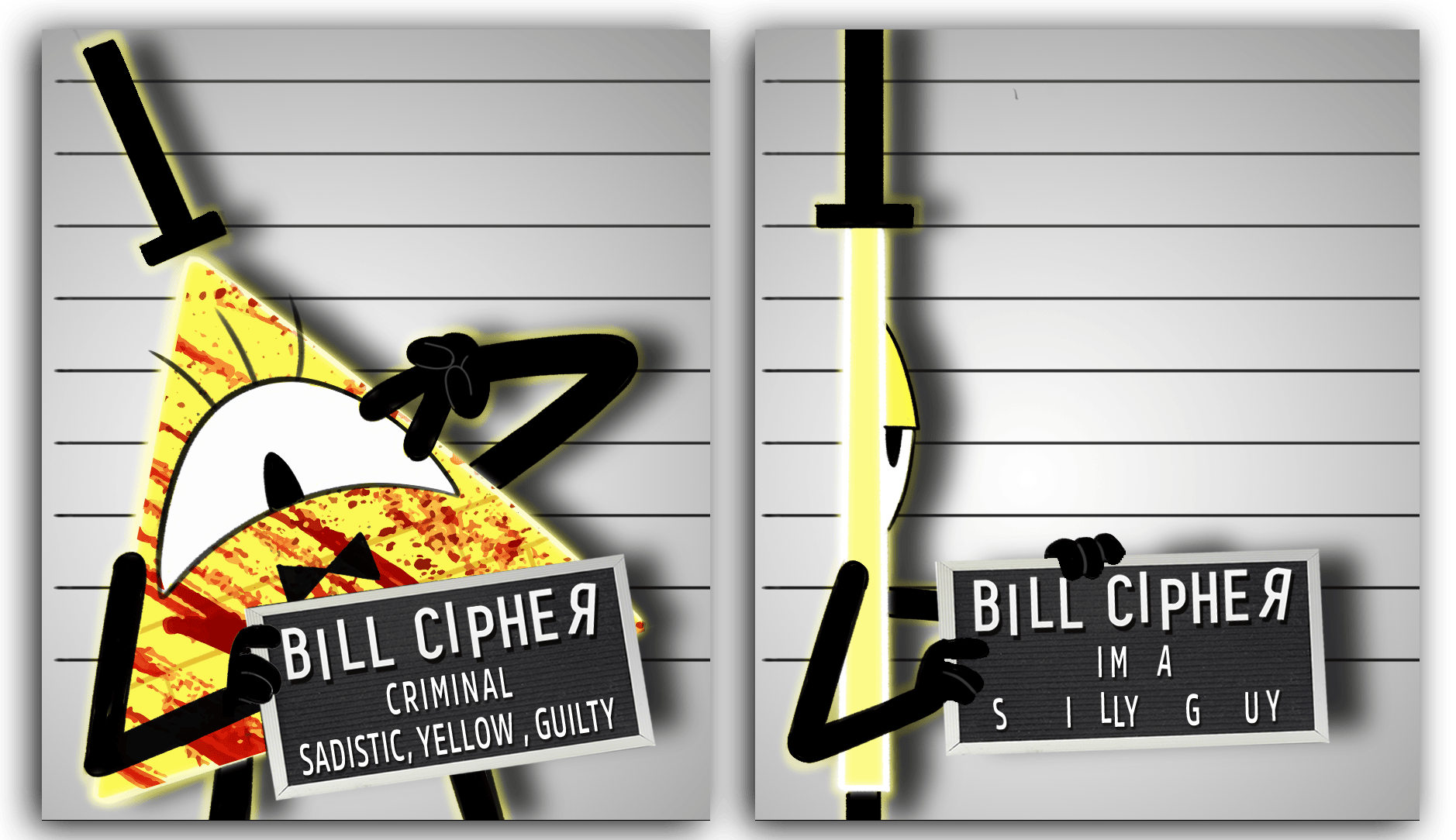 High Quality Bill Cipher's Mugshot Blank Meme Template