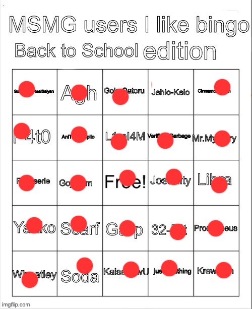 Msmg Users I like Bingo Back To School | image tagged in msmg users i like bingo back to school | made w/ Imgflip meme maker