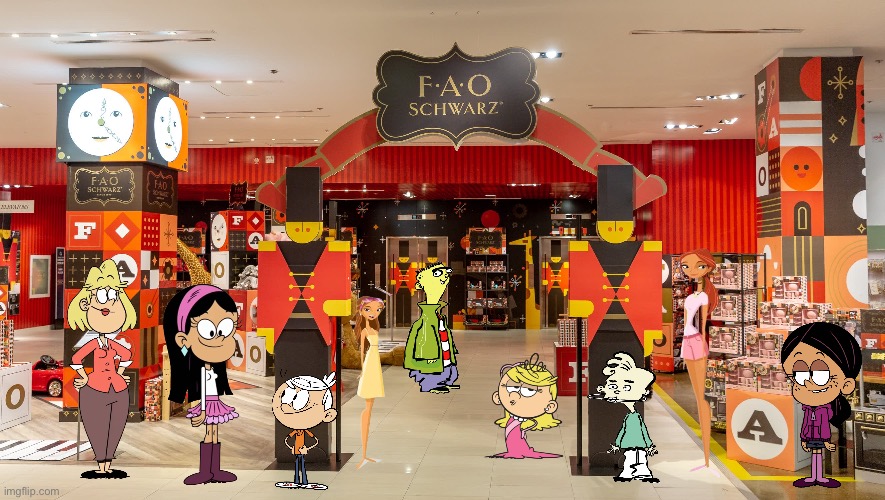 Rita Takes Lincoln and His Friends to FAO Schwarz | image tagged in the loud house,ed edd n eddy,nickelodeon,cartoon network,lincoln loud,ronnie anne santiago | made w/ Imgflip meme maker