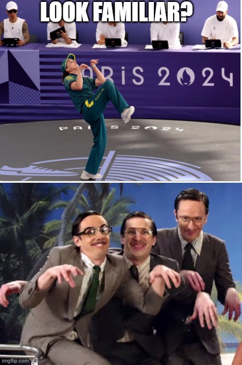 Ray Gun breakdancing | LOOK FAMILIAR? | image tagged in olympics,parisolympics,2024olympics,breakdancing,funny,awkward | made w/ Imgflip meme maker