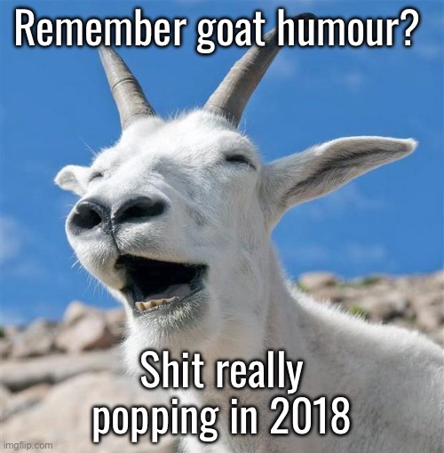 Also GN | Remember goat humour? Shit really popping in 2018 | image tagged in memes,laughing goat | made w/ Imgflip meme maker