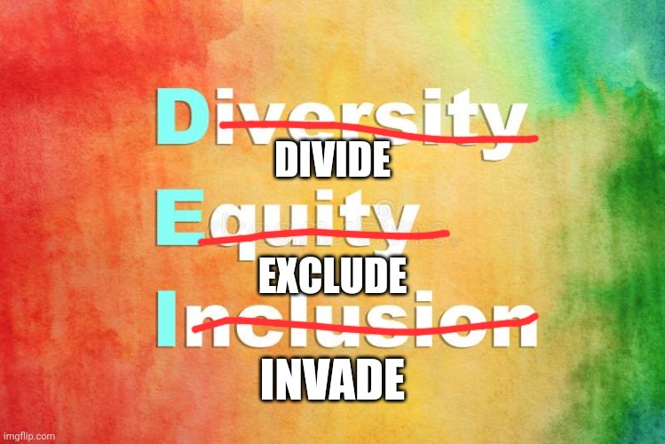 Wake up, white people. | DIVIDE; EXCLUDE; INVADE | image tagged in diversity | made w/ Imgflip meme maker