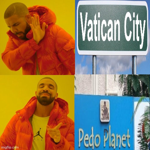 Drake Hotline Bling | image tagged in memes,drake hotline bling,satan,jesus | made w/ Imgflip meme maker