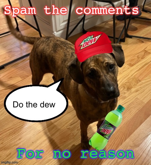 Dew it | Spam the comments; For no reason | image tagged in do the dew | made w/ Imgflip meme maker