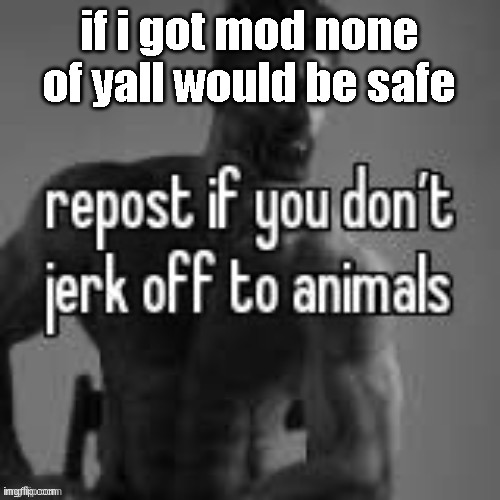 /j | if i got mod none of yall would be safe | image tagged in repost if you don't | made w/ Imgflip meme maker