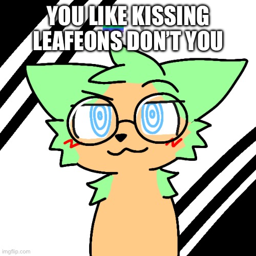 HEHEHEHEH | YOU LIKE KISSING LEAFEONS DON’T YOU | image tagged in boykisser | made w/ Imgflip meme maker