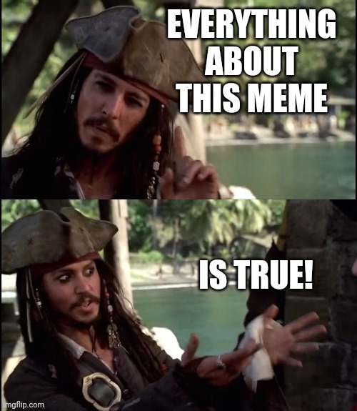 JACK SPARROW I LIKE THIS | EVERYTHING ABOUT THIS MEME IS TRUE! | image tagged in jack sparrow i like this | made w/ Imgflip meme maker