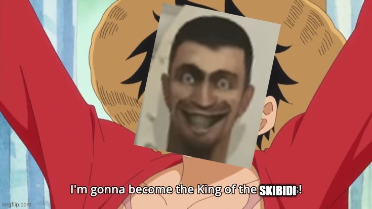 im gonna become the king of the pirates | SKIBIDI | image tagged in im gonna become the king of the pirates | made w/ Imgflip meme maker