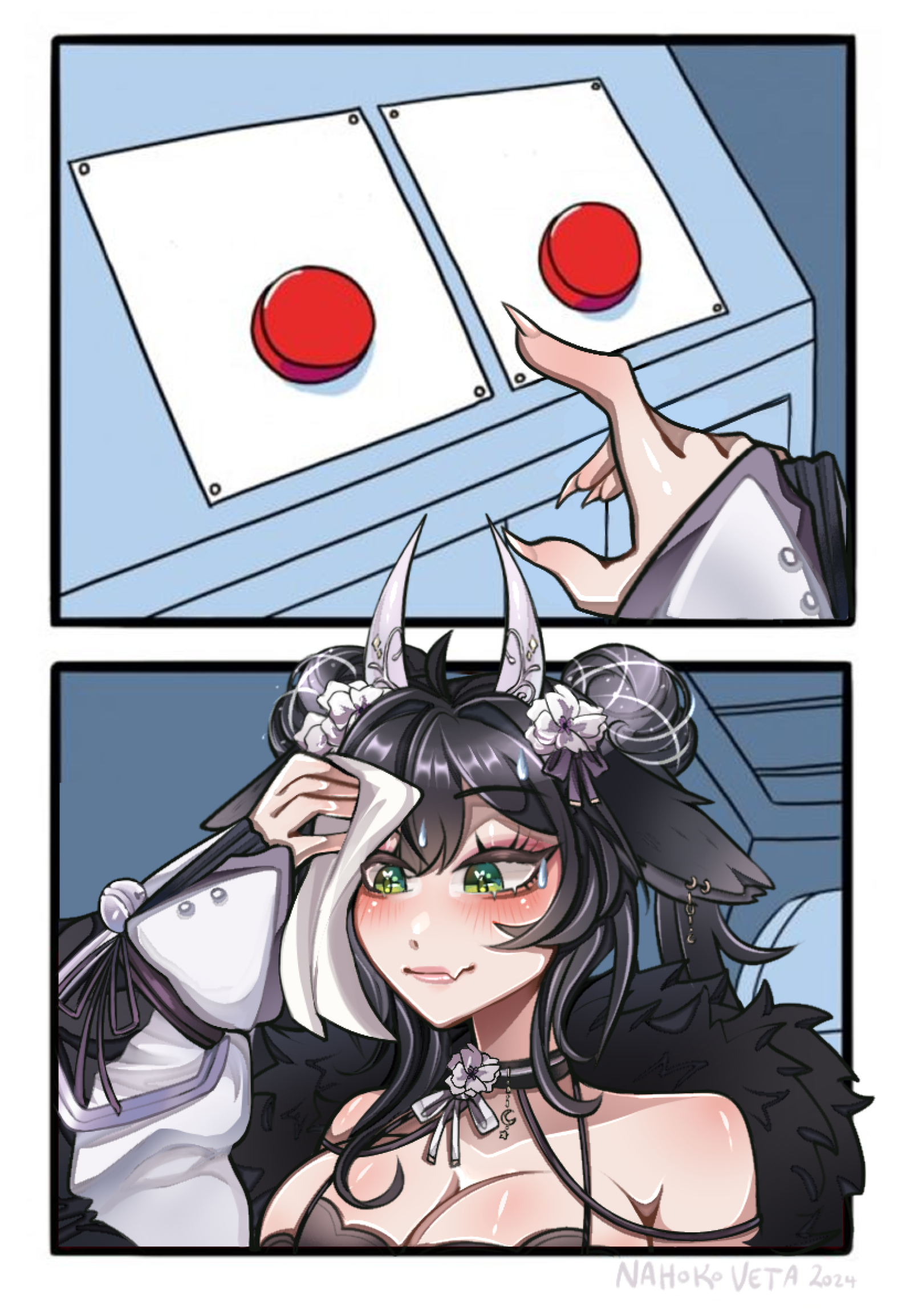 Two buttons (Nyxie) Blank Meme Template