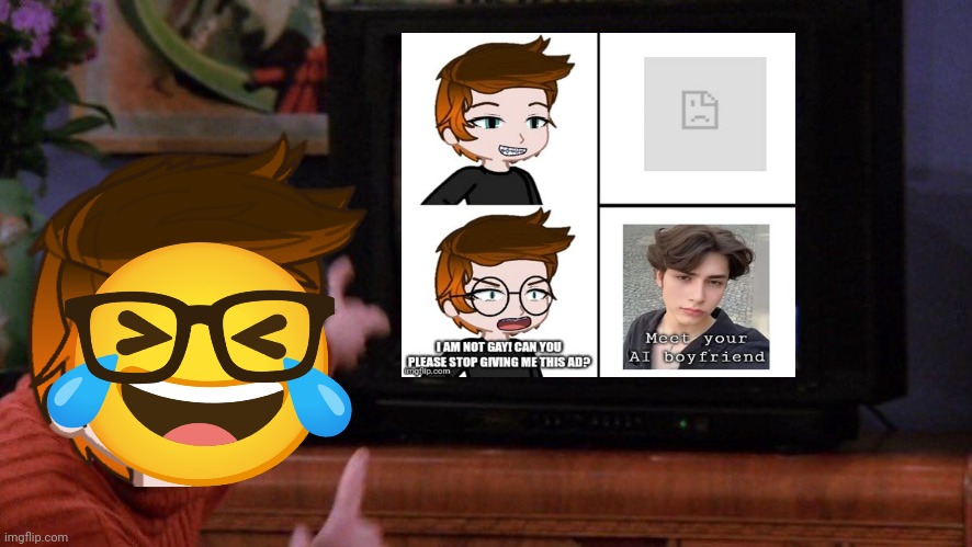 MC seeing himself on TV (unsubmitted scenario) | image tagged in mc,memes,tv,television | made w/ Imgflip meme maker