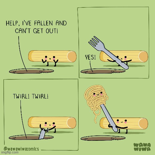 image tagged in pasta,hole,fallen,fork,twirl,spaghetti | made w/ Imgflip meme maker