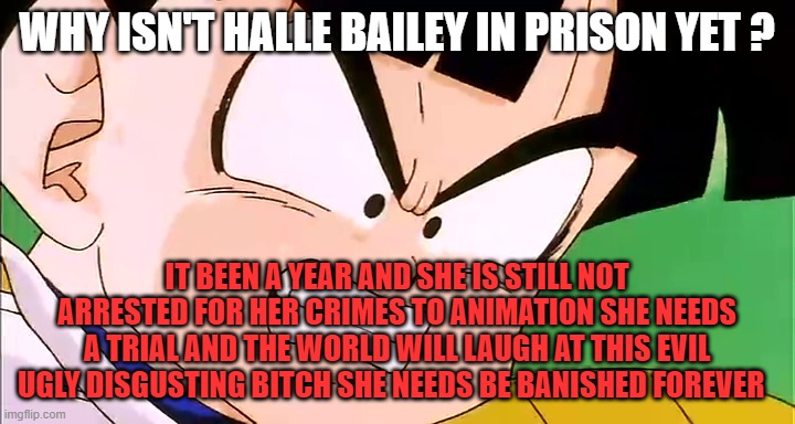 High Quality gohan angry at halle Blank Meme Template